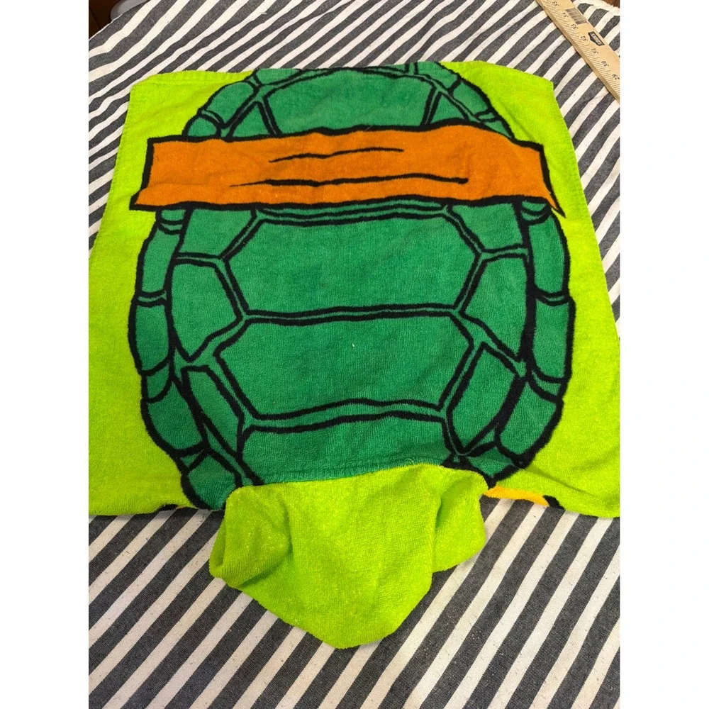 Nickelodeon TMNT Raphael Hooded Poncho Towel Kids Green Cotton Swim Wrap 22x22